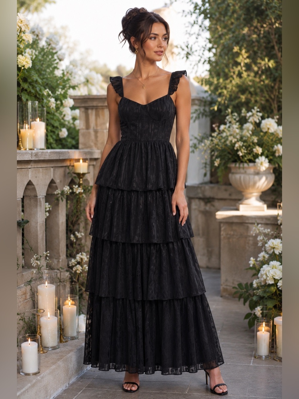 Lulus Magnolia Tiered Organza Gown